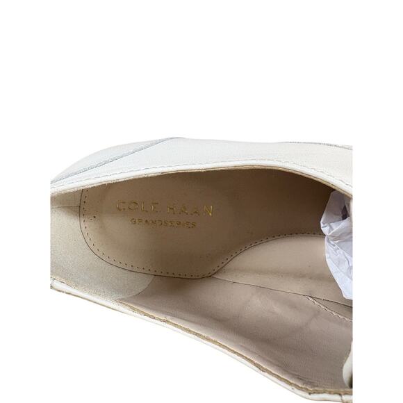 Cole Haan Shoes Womens Size 8.5 Cream White Oxfords Lace Preppy Modern Classic - Picture 4 of 9